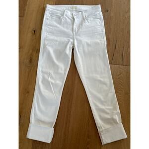 Mother Pony Boy Fray Stayin Alive White Jeans